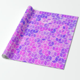 Papel De Presente Padrão de ilustração do hexágono de aquarelas