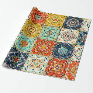 Papel De Presente Padrão de ilustração do mosaico do azulejo marr