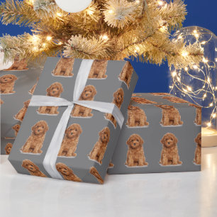Papel De Presente Padrão de imagem de foto personalizada cinza escur
