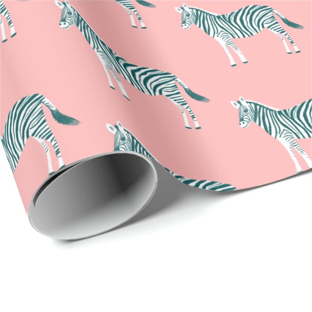 Papel De Presente Padrão de impressão animal das zebras colorido, bo (Ponta do rolo)