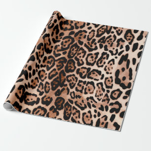 Papel De Presente Padrão de Impressão Animal de Manchas de Leopardo