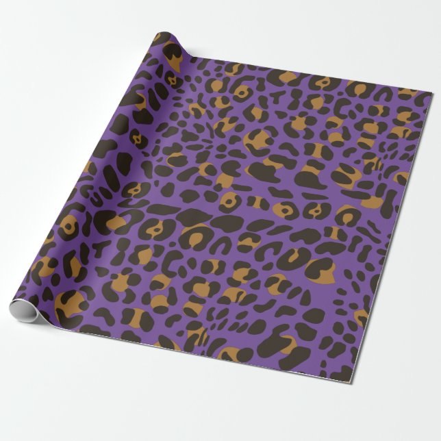Papel De Presente Padrão de Impressão Animal Leopard Jaguar (Desenrolado)