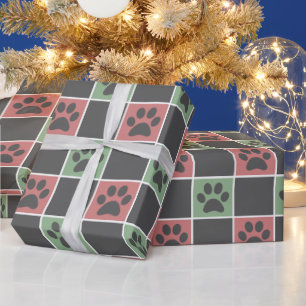 Papel De Presente Padrão de impressão da Paula Vermelha e Verde