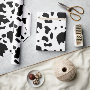 Papel De Presente Padrão de Impressão de Animais da Vaca Frésia Mode