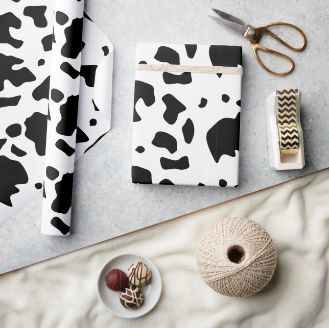 Papel De Presente Padrão de Impressão de Animais da Vaca Frésia Mode (Artesanato)