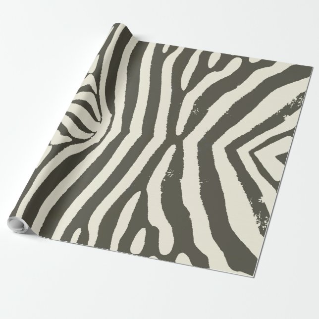 Papel De Presente Padrão de Impressão de Animais Zebra Stripe (Desenrolado)