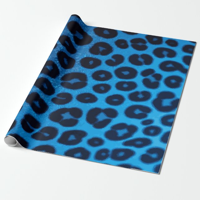Papel De Presente Padrão de Impressão de Guepardo Azul – Animal Ousa (Desenrolado)