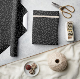 Papel De Presente Padrão de Impressão de Leopardo da Cinza Pantera N