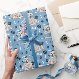 Papel De Presente Padrão de Impressão de Pírenes excelentes em Azul