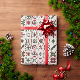 Papel De Presente Padrão de inclinação do filtro de neve vermelho e 