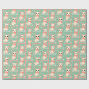 Papel De Presente Padrão de Inverno Chihuahua