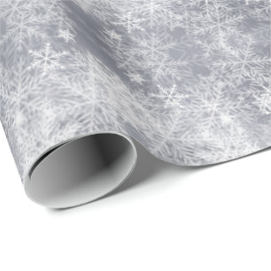 Papel De Presente Padrão De Inverno Da Cinza De Gelo,
