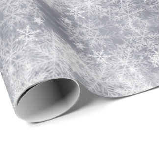 Papel De Presente Padrão De Inverno Da Cinza De Gelo,