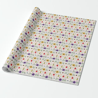 Papel De Presente Padrão de Jardim Floral Pixel
