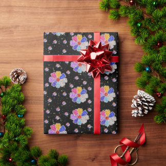 Papel De Presente Padrão de Joia Floral Brilhante