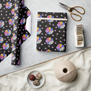 Papel De Presente Padrão de Joia Floral Brilhante