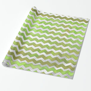 Papel De Presente Padrão de Kiwi Bash Green Chevron