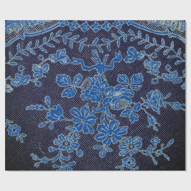 PAPEL DE PRESENTE PADRÃO DE LACE ANTIQUANTO PRETO DE ENVOLVIMENTO DE (Aberto)