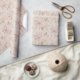 Papel De Presente Padrão de Lace Aquoso de Blush Terracotta Blush