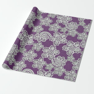 PAPEL DE PRESENTE PADRÃO DE LACE DOURADO COM PADRÃO DE LAÇO ENVOLVEN