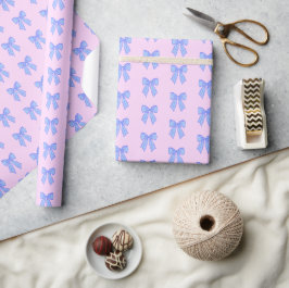 Papel De Presente Padrão de laço azul