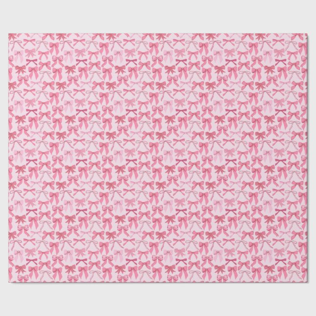 Papel De Presente padrão de laço rosa encantador (Barra)