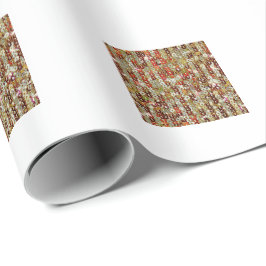 Papel De Presente Padrão de lantejoulas cintilantes em cobre dourado