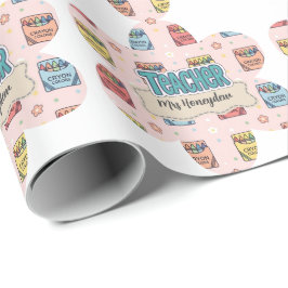 Papel De Presente Padrão de lápis de cera de agradecimento a profess