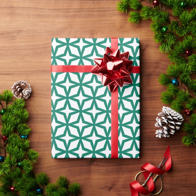 Papel De Presente Padrão de latida verde-Pepper (Presente de Natal)
