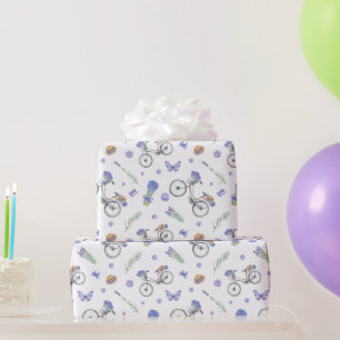 Papel De Presente Padrão de Lavanda Francesa