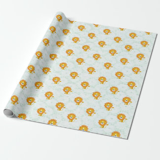 Papel De Presente Padrão de leão feliz moderno