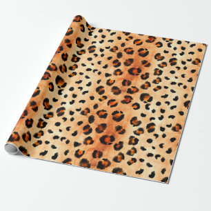 Papel De Presente Padrão de leopardo desenhado à mão. Peles exót