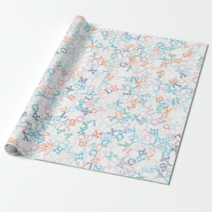 Papel De Presente Padrão de Letra de Desenho Animado Bobble Divertid