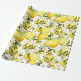 Papel De Presente Padrão de Limão Costeiro Amalfi