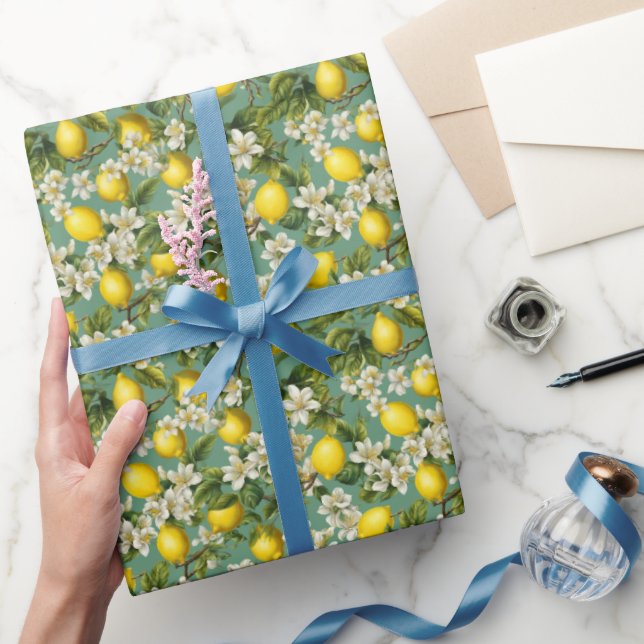 Papel De Presente Padrão de Limões (Presentear)