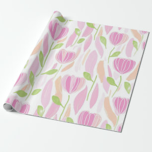 Papel De Presente Padrão de Linha Floral Abstrata Moderna (1)