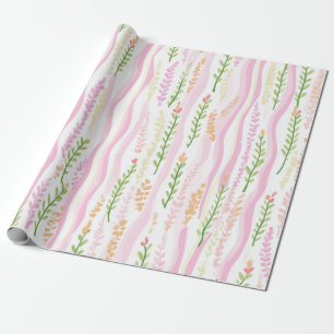 Papel De Presente Padrão de Linha Floral Abstrata Moderna (7)
