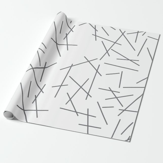 Papel De Presente Padrão de linha gráfica moderno, simples, confuso  (Desenrolado)