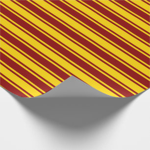 Papel De Presente Padrão de Linhas/Stripes Vermelhas e Amarelas Esc