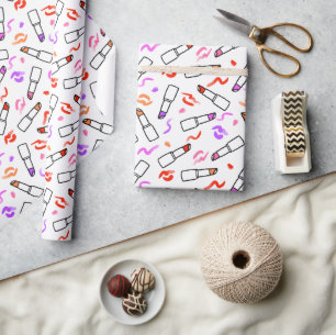 Papel De Presente Padrão de Lipstick