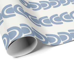 Papel De Presente Padrão de Listra em Arco Orgânico Azul Suave