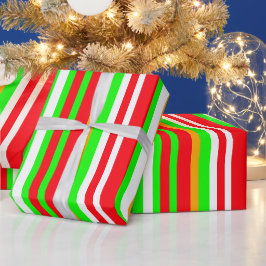 Papel De Presente Padrão de Listra Festiva Minimalista