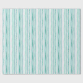 Papel De Presente Padrão de Listra Vertical Aquática Aquarela Costei