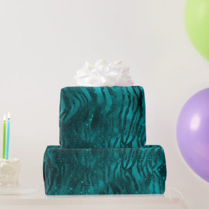 Papel De Presente Padrão de Listras de Tigre com Glitter Glam Ombre 