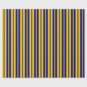 Papel De Presente Padrão de Listras Elegantes Azul Amarelo Design