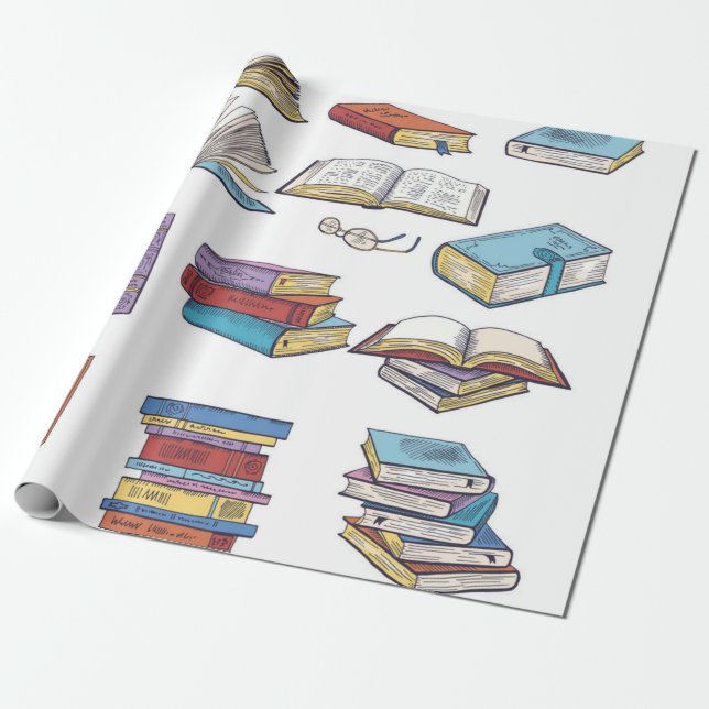 Papel De Presente Padrão de livro (Desenrolado)