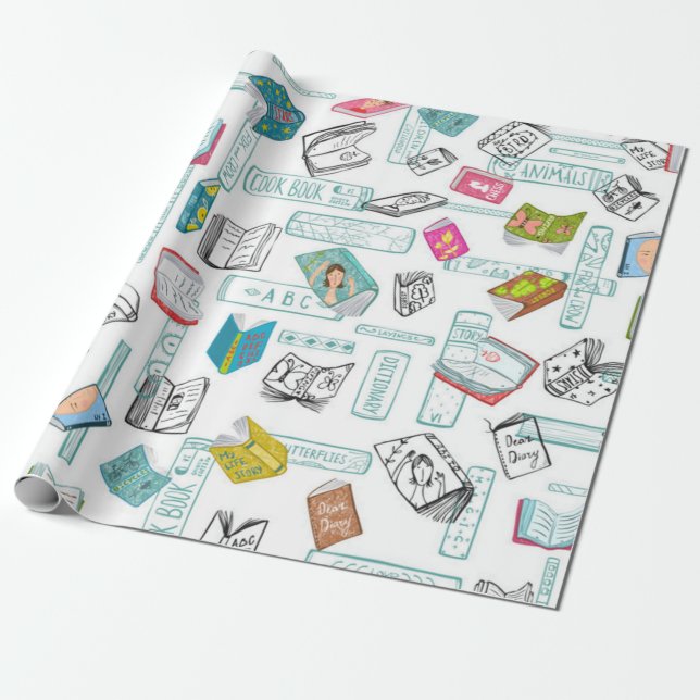 Papel De Presente Padrão de livro (Desenrolado)