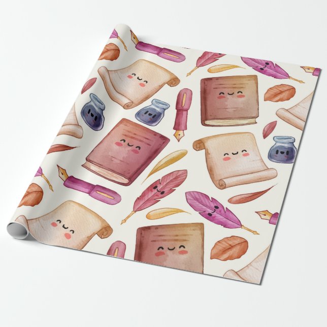 Papel De Presente Padrão de livro (Desenrolado)