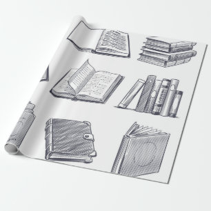 Papel De Presente Padrão de livro