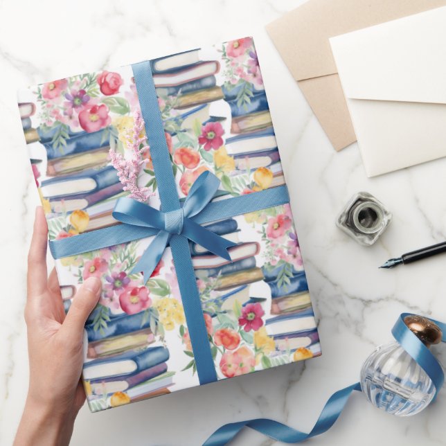 Papel De Presente Padrão de livros em azulejos fofos  (Presentear)